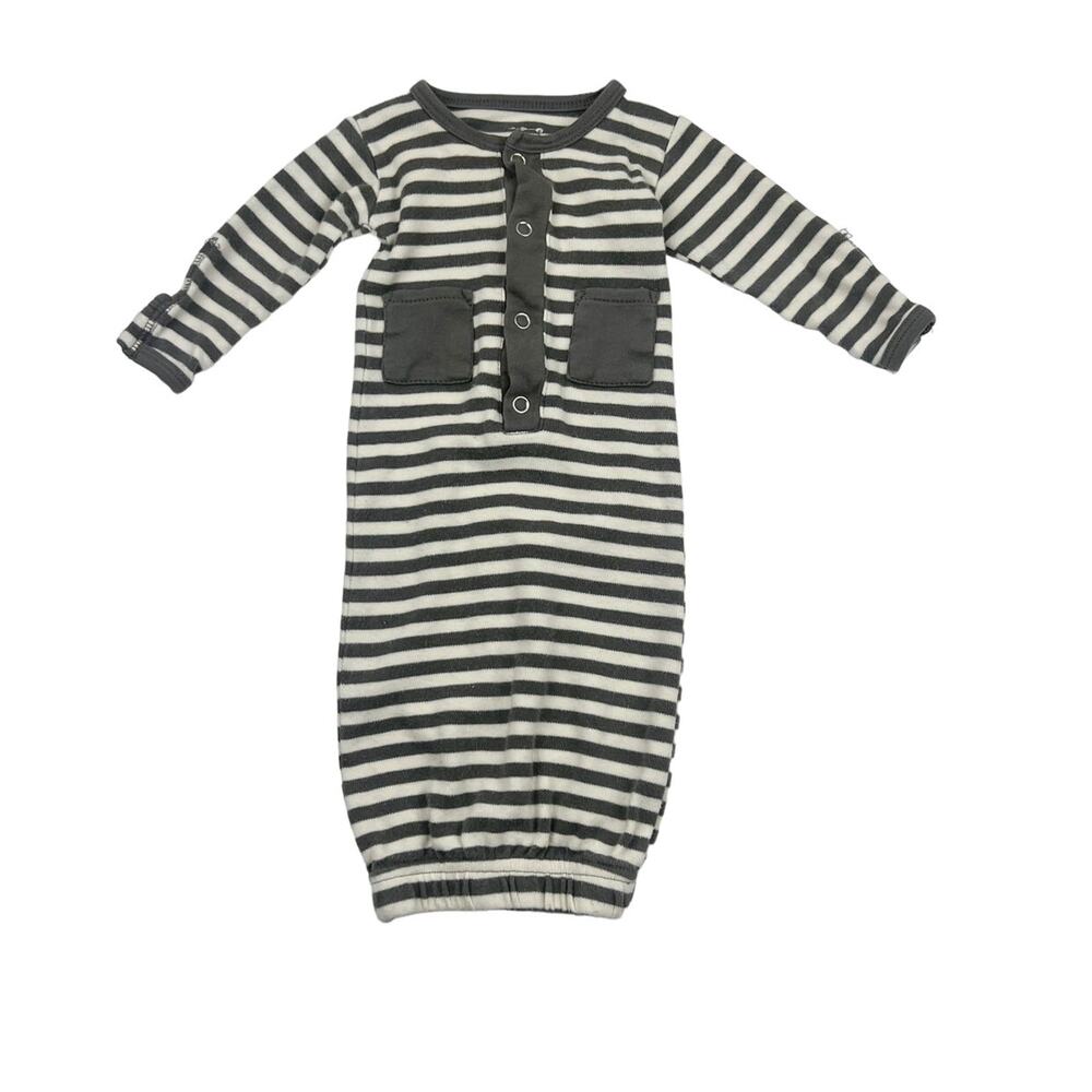 L'ovedbaby Organic Gray Striped Sleep Gown
